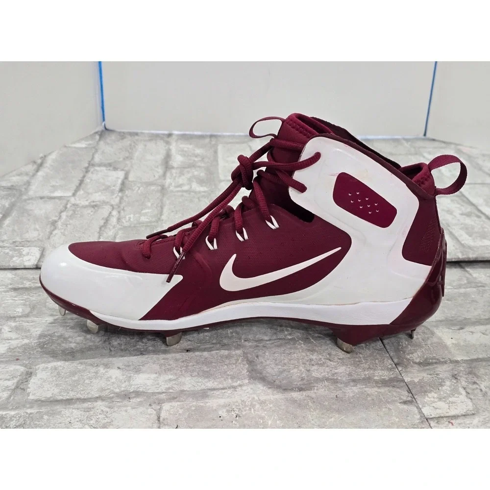 Nike Alpha Huarache Men's 13.5 Elite Metal Baseball Cleats Red 923428-612 Maroon